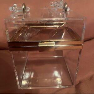 Clear Acrylic Box with Gold Accents